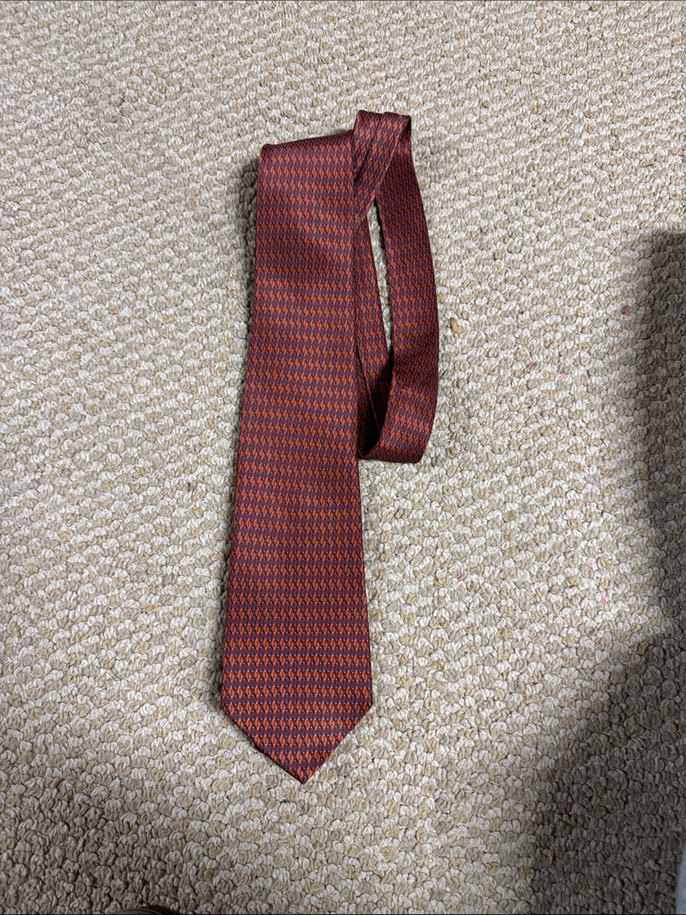 Stafford Red and Black Micro-Pattern Silk Tie